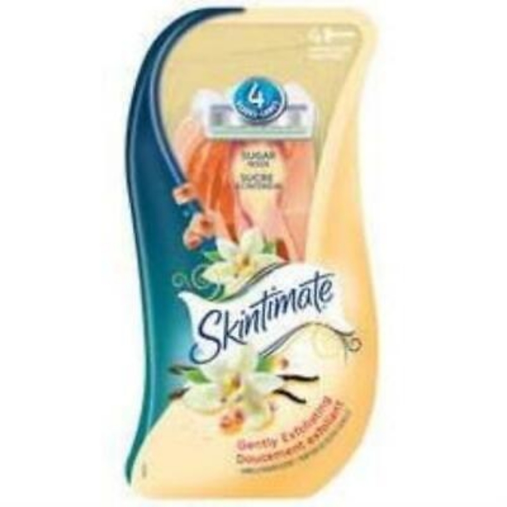 Skintimate Vanilla Sugar Exfoliating Disposable Razors, 4